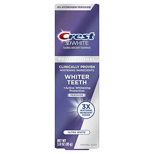 Crest 3D White Professional Ultra White Fluoride Anticavity Toothpaste for Stronger Teeth, Oral Health Enthusiasts, Dai