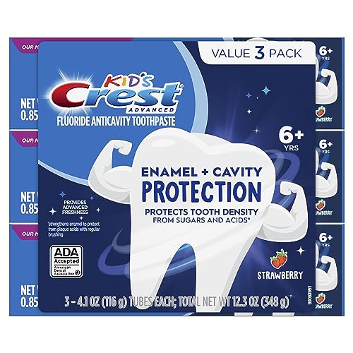 Crest Kids Enamel Protection Toothpaste for Cavities, Fluoride, Ages 6-12, Daily Use, |1oz (Pack of 3)  
Crest Kids Enam